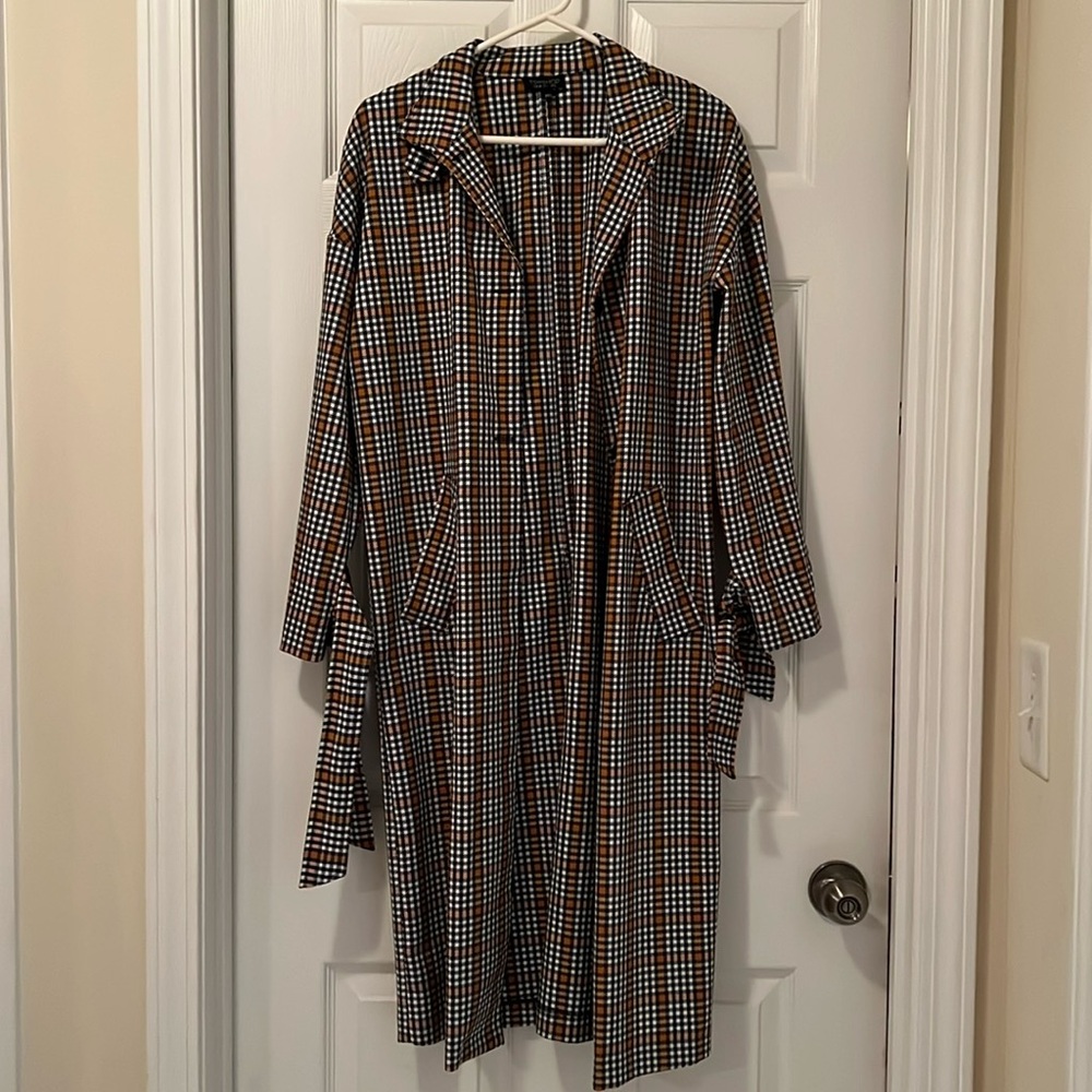 Plaid Trench Coat